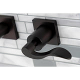 NuWave KS6125DFL Two-Handle 3-Hole Wall Mount Bathroom Faucet, Oil Rubbed Bronze