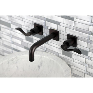 NuWave KS6125DFL Two-Handle 3-Hole Wall Mount Bathroom Faucet, Oil Rubbed Bronze