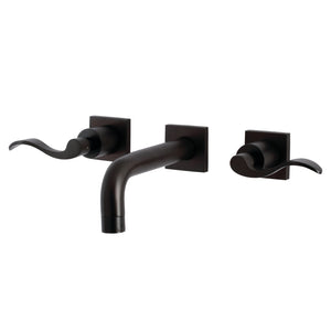 NuWave KS6125DFL Two-Handle 3-Hole Wall Mount Bathroom Faucet, Oil Rubbed Bronze