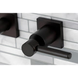 Concord KS6125DL Two-Handle 3-Hole Wall Mount Bathroom Faucet, Oil Rubbed Bronze