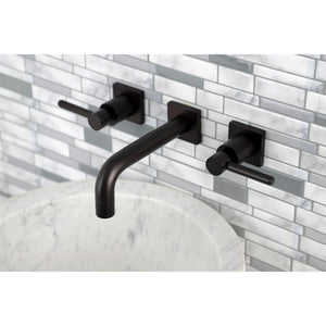 Concord KS6125DL Two-Handle 3-Hole Wall Mount Bathroom Faucet, Oil Rubbed Bronze