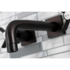 Millennium KS6125ZX Two-Handle 3-Hole Wall Mount Bathroom Faucet, Oil Rubbed Bronze