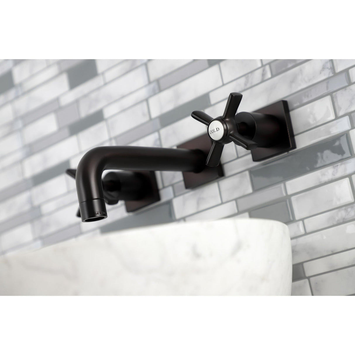 Millennium KS6125ZX Two-Handle 3-Hole Wall Mount Bathroom Faucet, Oil Rubbed Bronze
