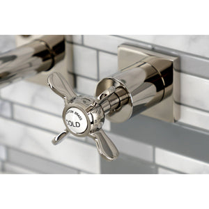 Essex KS6126BEX Two-Handle 3-Hole Wall Mount Bathroom Faucet, Polished Nickel