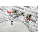 Kaiser KS6126CKL Two-Handle 3-Hole Wall Mount Bathroom Faucet, Polished Nickel