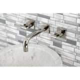 Kaiser KS6126CKL Two-Handle 3-Hole Wall Mount Bathroom Faucet, Polished Nickel