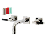 Kaiser KS6126CKL Two-Handle 3-Hole Wall Mount Bathroom Faucet, Polished Nickel