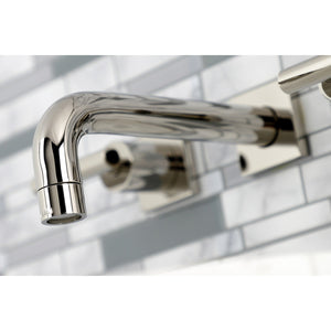 Manhattan KS6126CML Two-Handle 3-Hole Wall Mount Bathroom Faucet, Polished Nickel