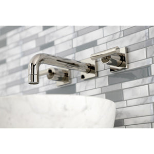 Manhattan KS6126CML Two-Handle 3-Hole Wall Mount Bathroom Faucet, Polished Nickel