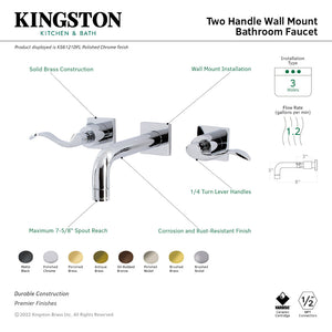 NuWave KS6126DFL Two-Handle 3-Hole Wall Mount Bathroom Faucet, Polished Nickel