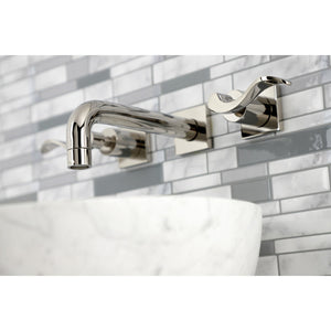NuWave KS6126DFL Two-Handle 3-Hole Wall Mount Bathroom Faucet, Polished Nickel