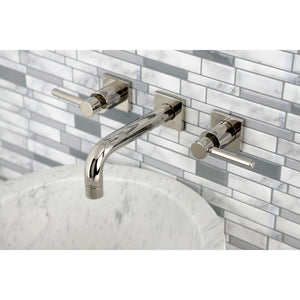 Concord KS6126DL Two-Handle 3-Hole Wall Mount Bathroom Faucet, Polished Nickel
