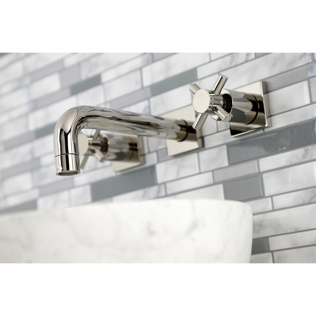 Concord KS6126DX Two-Handle 3-Hole Wall Mount Bathroom Faucet, Polished Nickel