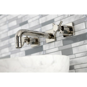 Concord KS6126DX Two-Handle 3-Hole Wall Mount Bathroom Faucet, Polished Nickel