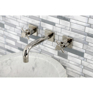 Concord KS6126DX Two-Handle 3-Hole Wall Mount Bathroom Faucet, Polished Nickel
