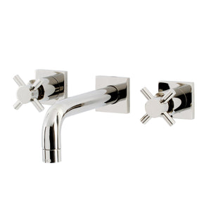 Concord KS6126DX Two-Handle 3-Hole Wall Mount Bathroom Faucet, Polished Nickel