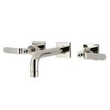 Whitaker KS6126KL Two-Handle 3-Hole Wall Mount Bathroom Faucet, Polished Nickel