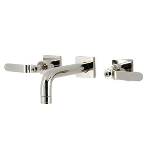 Whitaker KS6126KL Two-Handle 3-Hole Wall Mount Bathroom Faucet, Polished Nickel