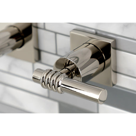 Milano KS6126ML Two-Handle 3-Hole Wall Mount Bathroom Faucet, Polished Nickel
