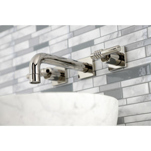 Milano KS6126ML Two-Handle 3-Hole Wall Mount Bathroom Faucet, Polished Nickel