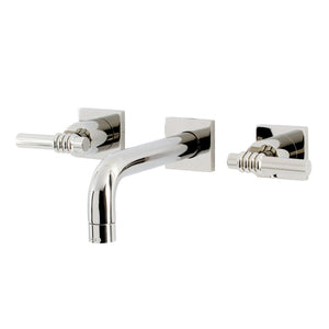 Milano KS6126ML Two-Handle 3-Hole Wall Mount Bathroom Faucet, Polished Nickel