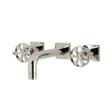Belknap KS6126RX Two-Handle 3-Hole Wall Mount Bathroom Faucet, Polished Nickel