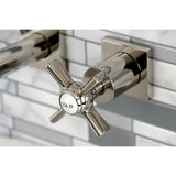 Millennium KS6126ZX Two-Handle 3-Hole Wall Mount Bathroom Faucet, Polished Nickel
