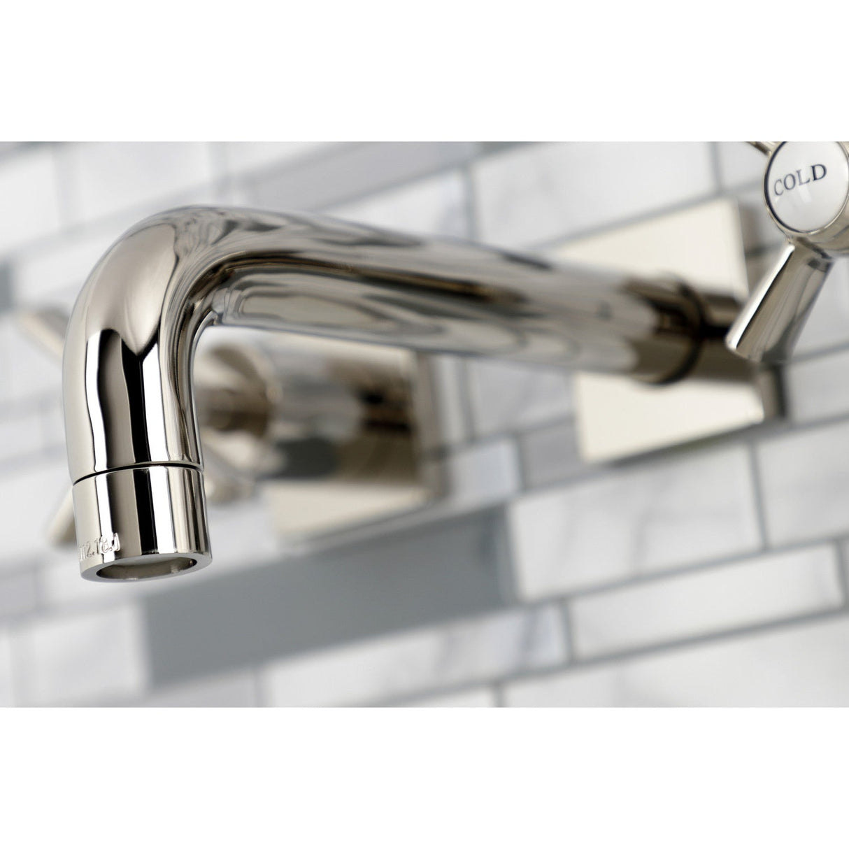Millennium KS6126ZX Two-Handle 3-Hole Wall Mount Bathroom Faucet, Polished Nickel