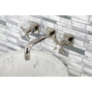 Millennium KS6126ZX Two-Handle 3-Hole Wall Mount Bathroom Faucet, Polished Nickel