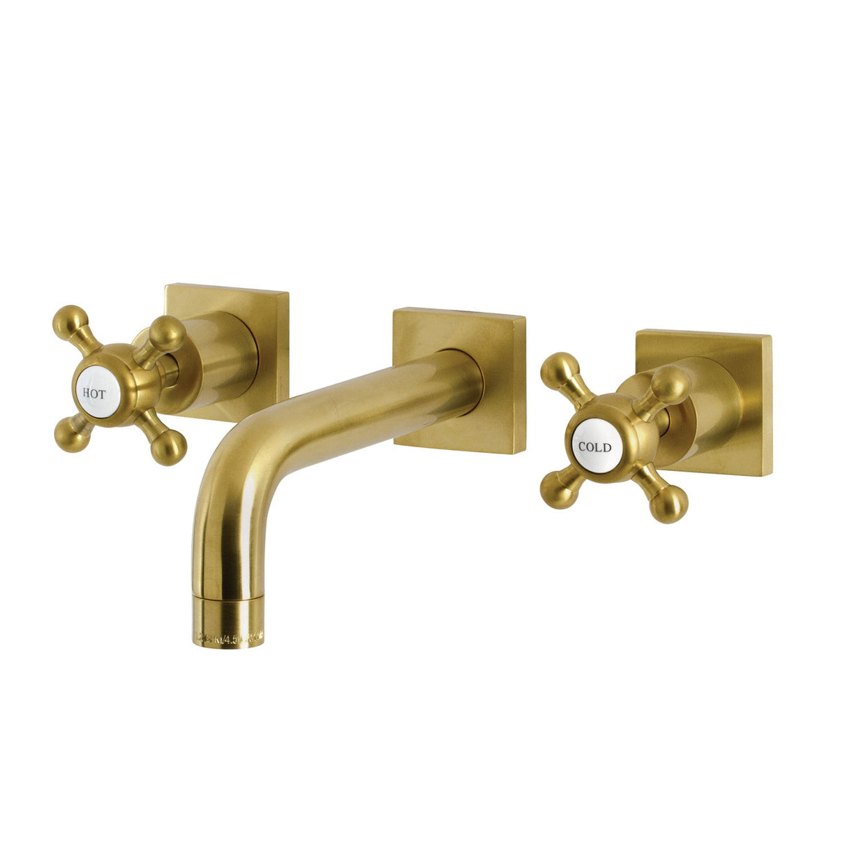 Metropolitan KS6127BX Two-Handle 3-Hole Wall Mount Bathroom Faucet, Brushed Brass