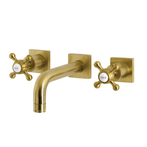 Metropolitan KS6127BX Two-Handle 3-Hole Wall Mount Bathroom Faucet, Brushed Brass