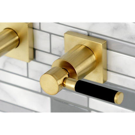 Kaiser KS6127DKL Two-Handle 3-Hole Wall Mount Bathroom Faucet, Brushed Brass