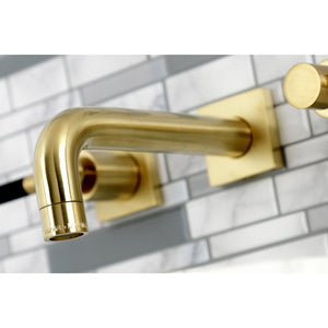 Kaiser KS6127DKL Two-Handle 3-Hole Wall Mount Bathroom Faucet, Brushed Brass