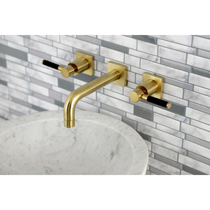 Kaiser KS6127DKL Two-Handle 3-Hole Wall Mount Bathroom Faucet, Brushed Brass