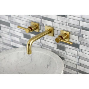 Concord KS6127DL Two-Handle 3-Hole Wall Mount Bathroom Faucet, Brushed Brass