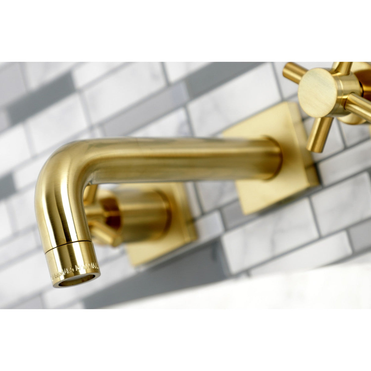 Concord KS6127DX Two-Handle 3-Hole Wall Mount Bathroom Faucet, Brushed Brass