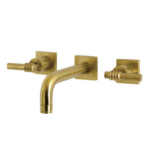 Milano KS6127ML Two-Handle 3-Hole Wall Mount Bathroom Faucet, Brushed Brass