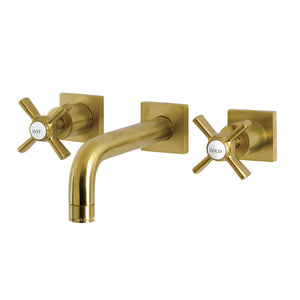 Millennium KS6127ZX Two-Handle 3-Hole Wall Mount Bathroom Faucet, Brushed Brass