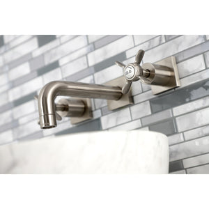 Essex KS6128BEX Two-Handle 3-Hole Wall Mount Bathroom Faucet, Brushed Nickel