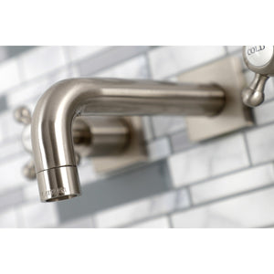 Metropolitan KS6128BX Two-Handle 3-Hole Wall Mount Bathroom Faucet, Brushed Nickel