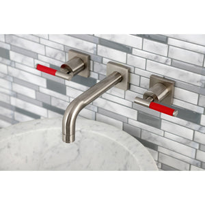 Kaiser KS6128CKL Two-Handle 3-Hole Wall Mount Bathroom Faucet, Brushed Nickel