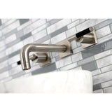 Kaiser KS6128CKL Two-Handle 3-Hole Wall Mount Bathroom Faucet, Brushed Nickel
