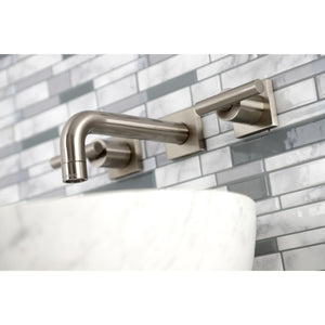 Manhattan KS6128CML Two-Handle 3-Hole Wall Mount Bathroom Faucet, Brushed Nickel