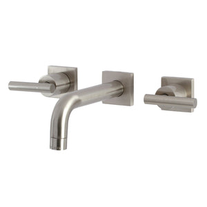 Manhattan KS6128CML Two-Handle 3-Hole Wall Mount Bathroom Faucet, Brushed Nickel