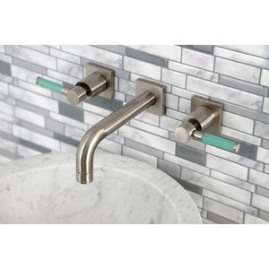 Kaiser KS6128DKL Two-Handle 3-Hole Wall Mount Bathroom Faucet, Brushed Nickel