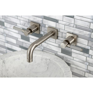 Kaiser KS6128DKL Two-Handle 3-Hole Wall Mount Bathroom Faucet, Brushed Nickel