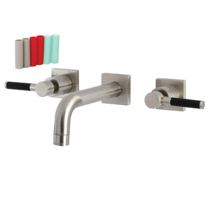 Kaiser KS6128DKL Two-Handle 3-Hole Wall Mount Bathroom Faucet, Brushed Nickel