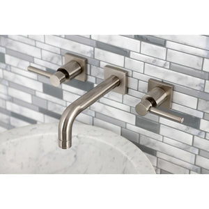Concord KS6128DL Two-Handle 3-Hole Wall Mount Bathroom Faucet, Brushed Nickel