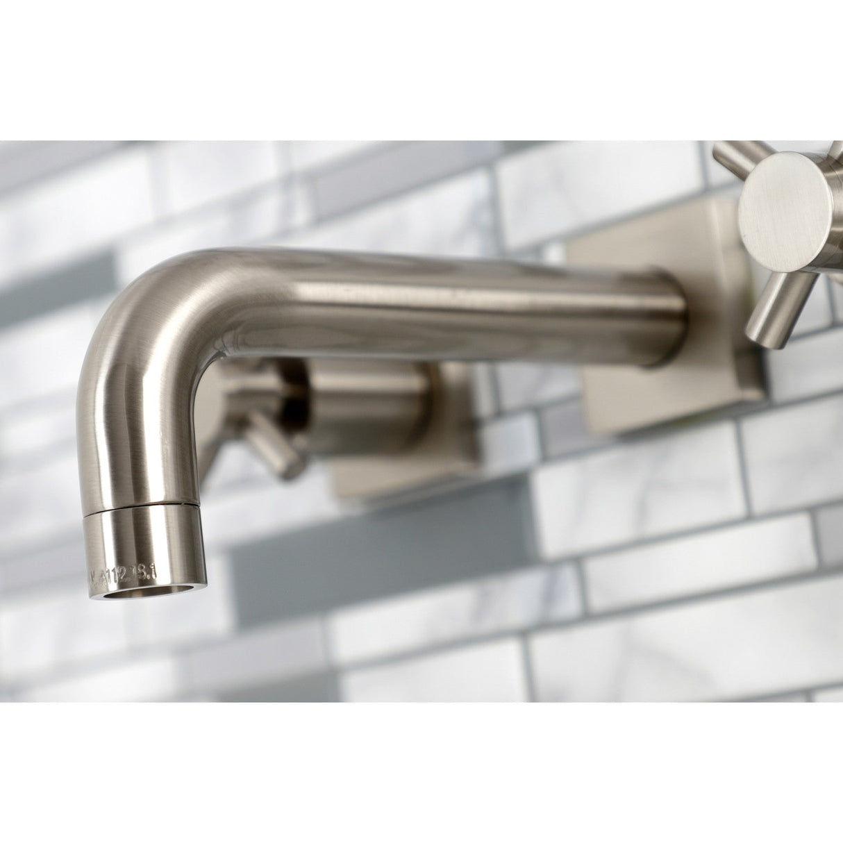 Concord KS6128DX Two-Handle 3-Hole Wall Mount Bathroom Faucet, Brushed Nickel