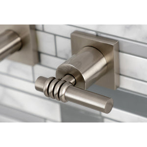 Milano KS6128ML Two-Handle 3-Hole Wall Mount Bathroom Faucet, Brushed Nickel